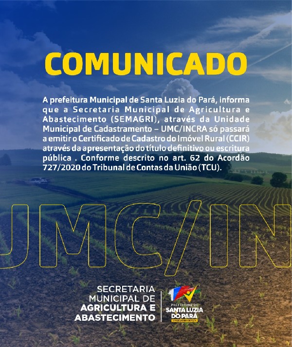 Prefeitura e INCRA firmam parceria para implantação de Unidade Municipal de  Cadastramento de Imóveis Rurais. - Prefeitura Municipal de Santa Bárbara do  Pará